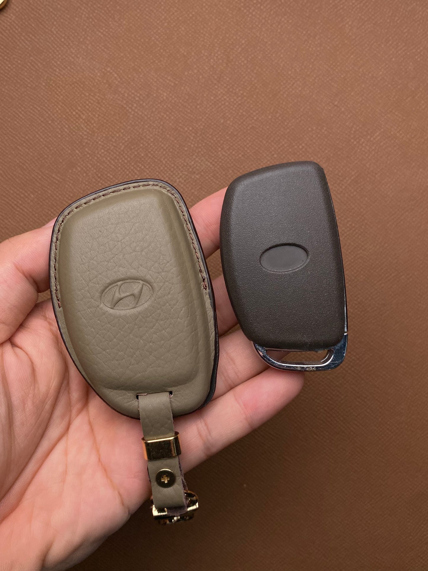 Leather Car Key Case for Hyundai Tucson, i10, Elantra (2018-2021) - HUYC3