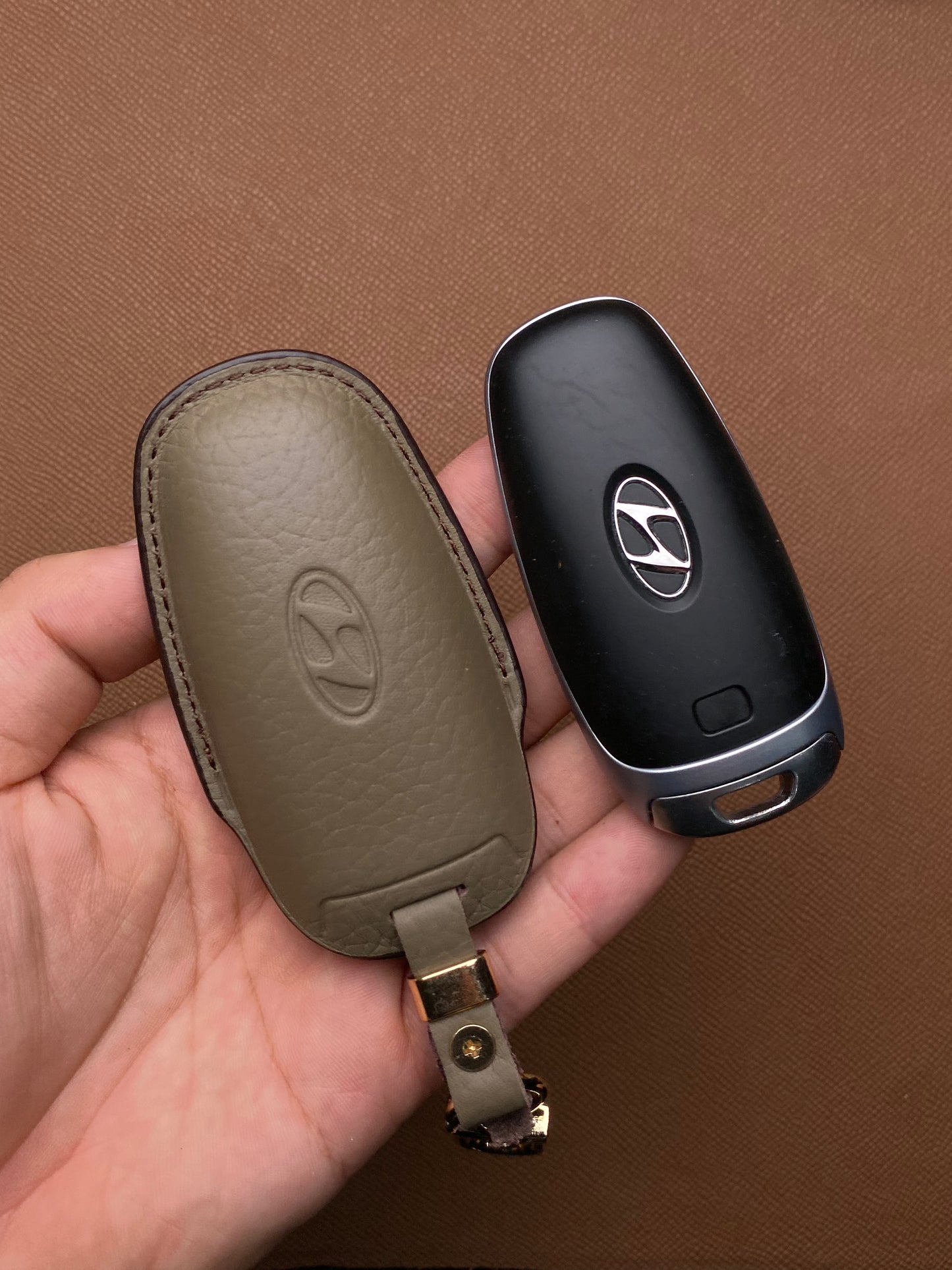 Leather Car Key Case for Hyundai Santa Fe, Tucson, Palisade (2021 - 2024)