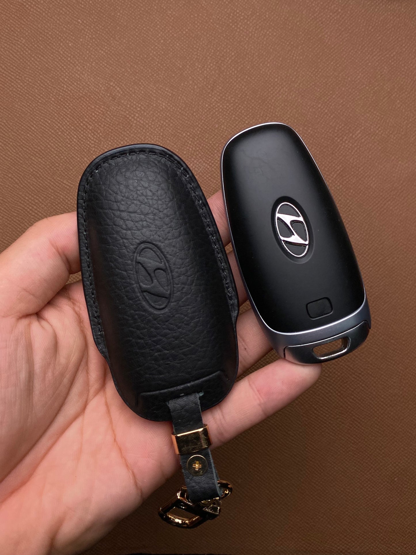 Leather Car Key Case for Hyundai Santa Fe, Tucson, Palisade (2021 - 2024)