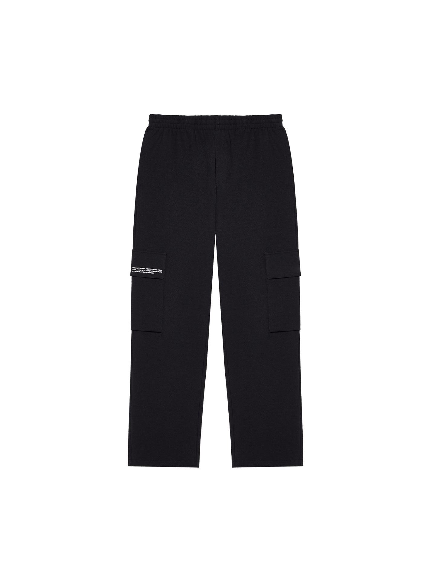 Womens Recycled Cotton Jersey Cargo Pants—black