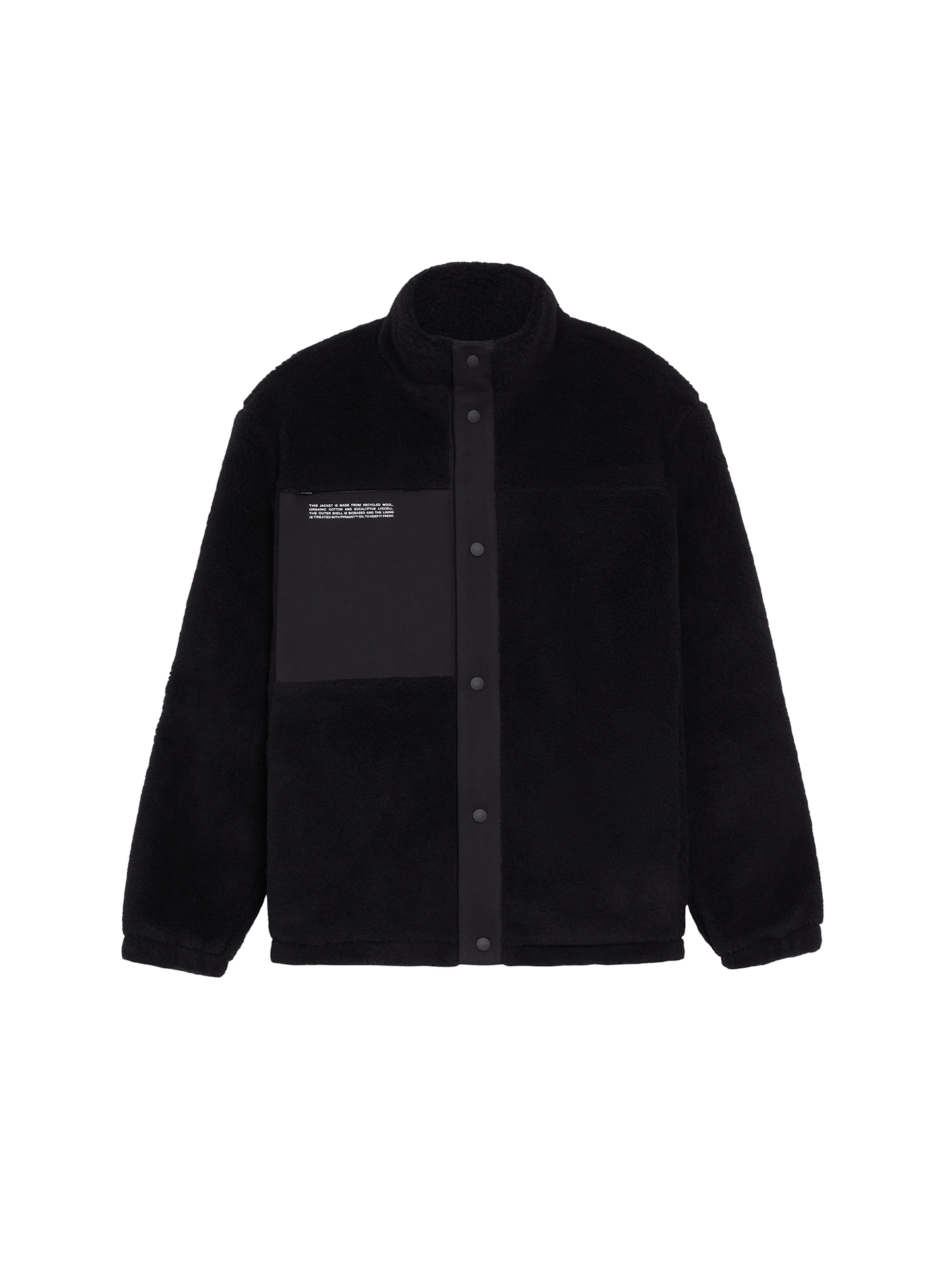 Womens Recycled Wool Fleece Jacket—black