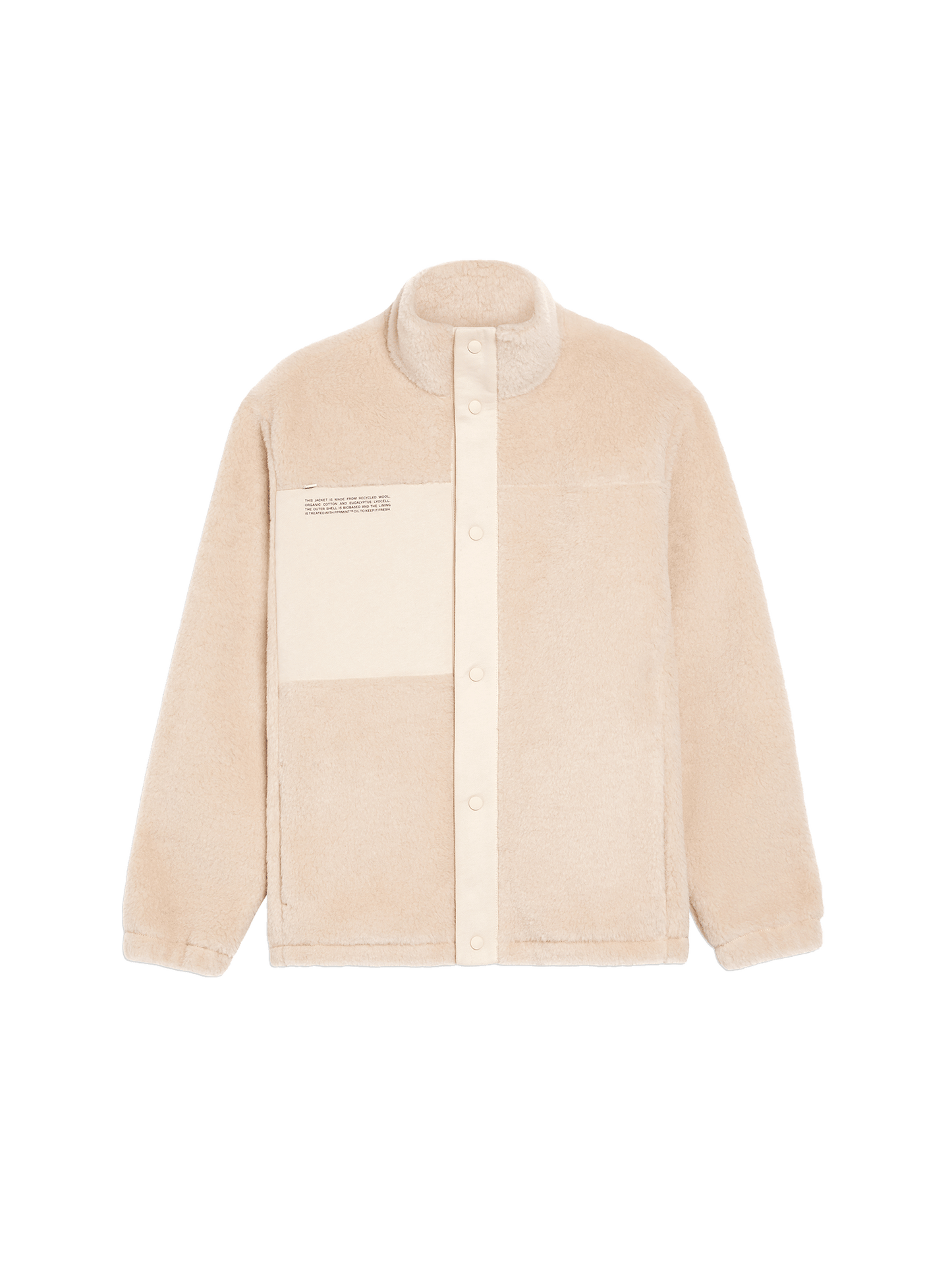 Womens Recycled Wool Fleece Jacket—sand