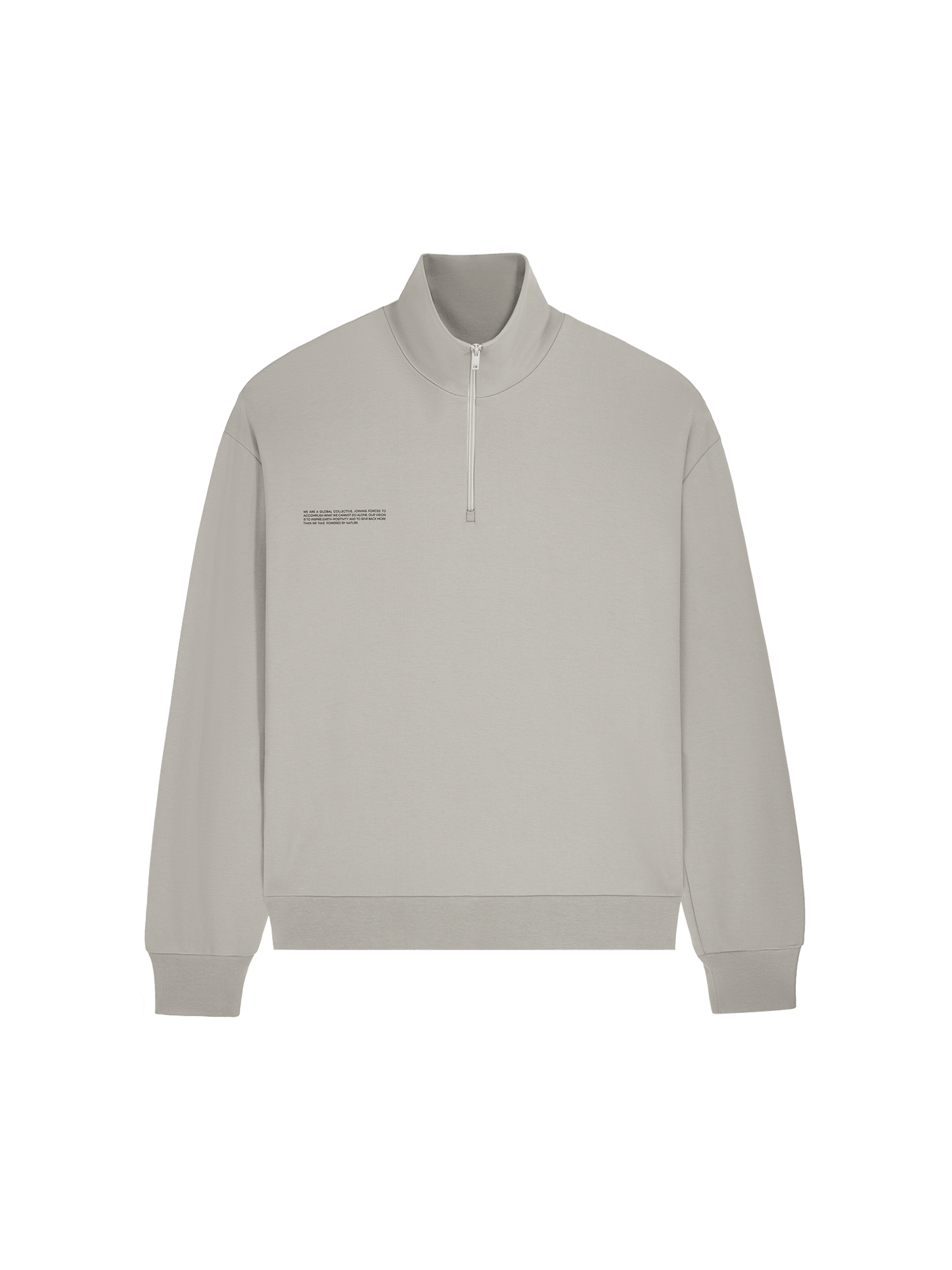 Womens Double Jersey Half Zip Sweatshirt—stone