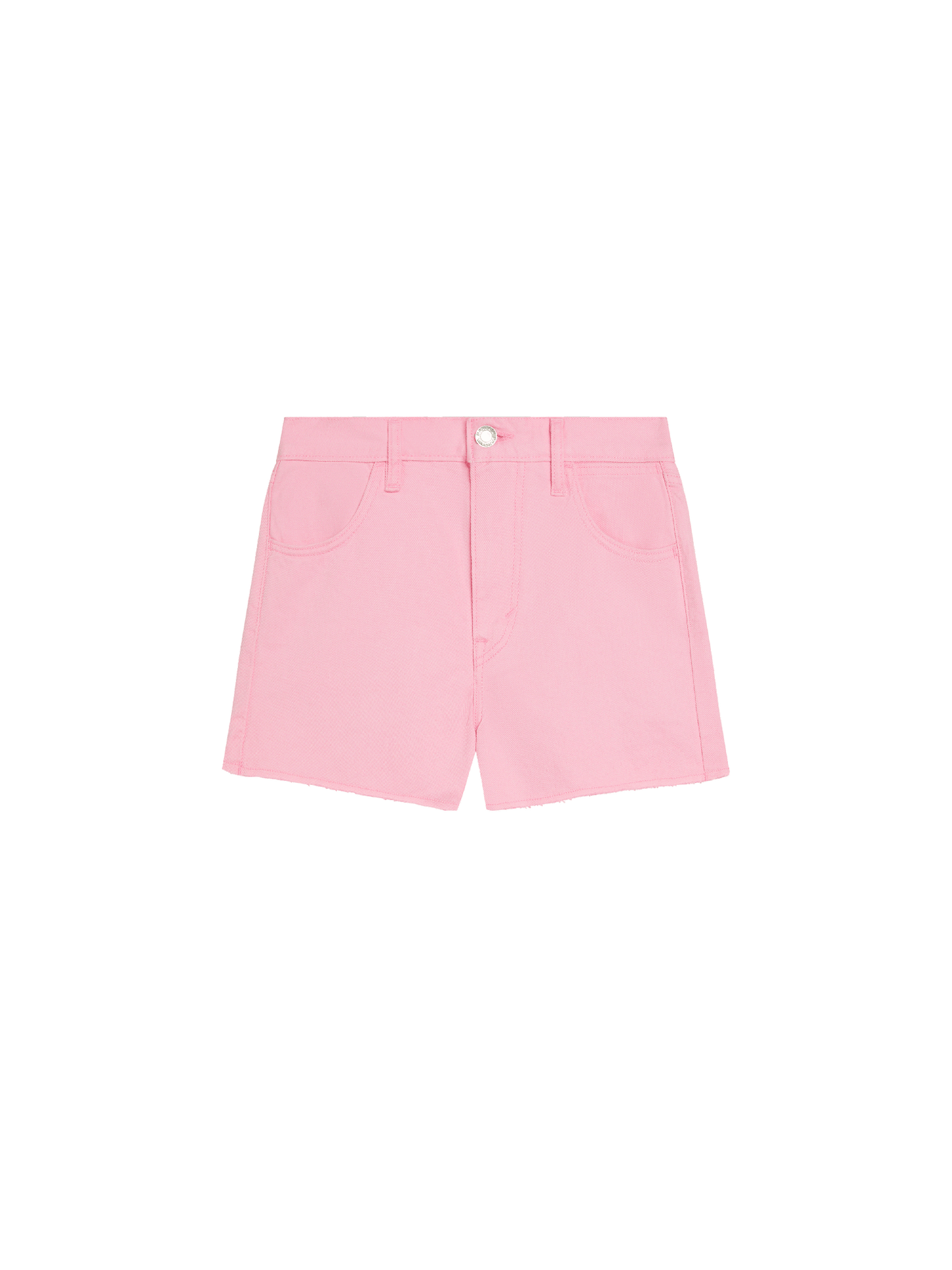 Women Denim High Rise Cropped Shorts—sakura pink