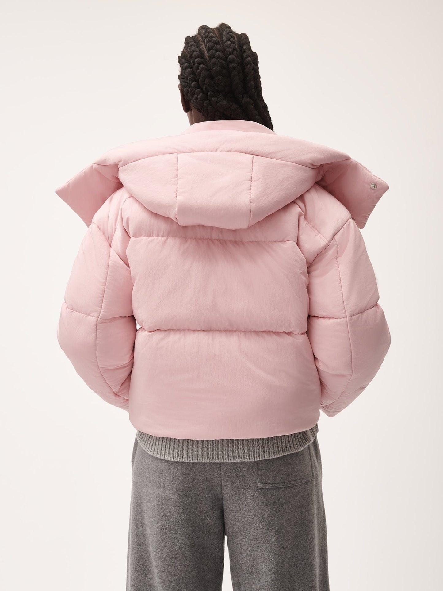 Women’s Flower-Warmth Recycled Nylon Cropped Puffer—magnolia pink