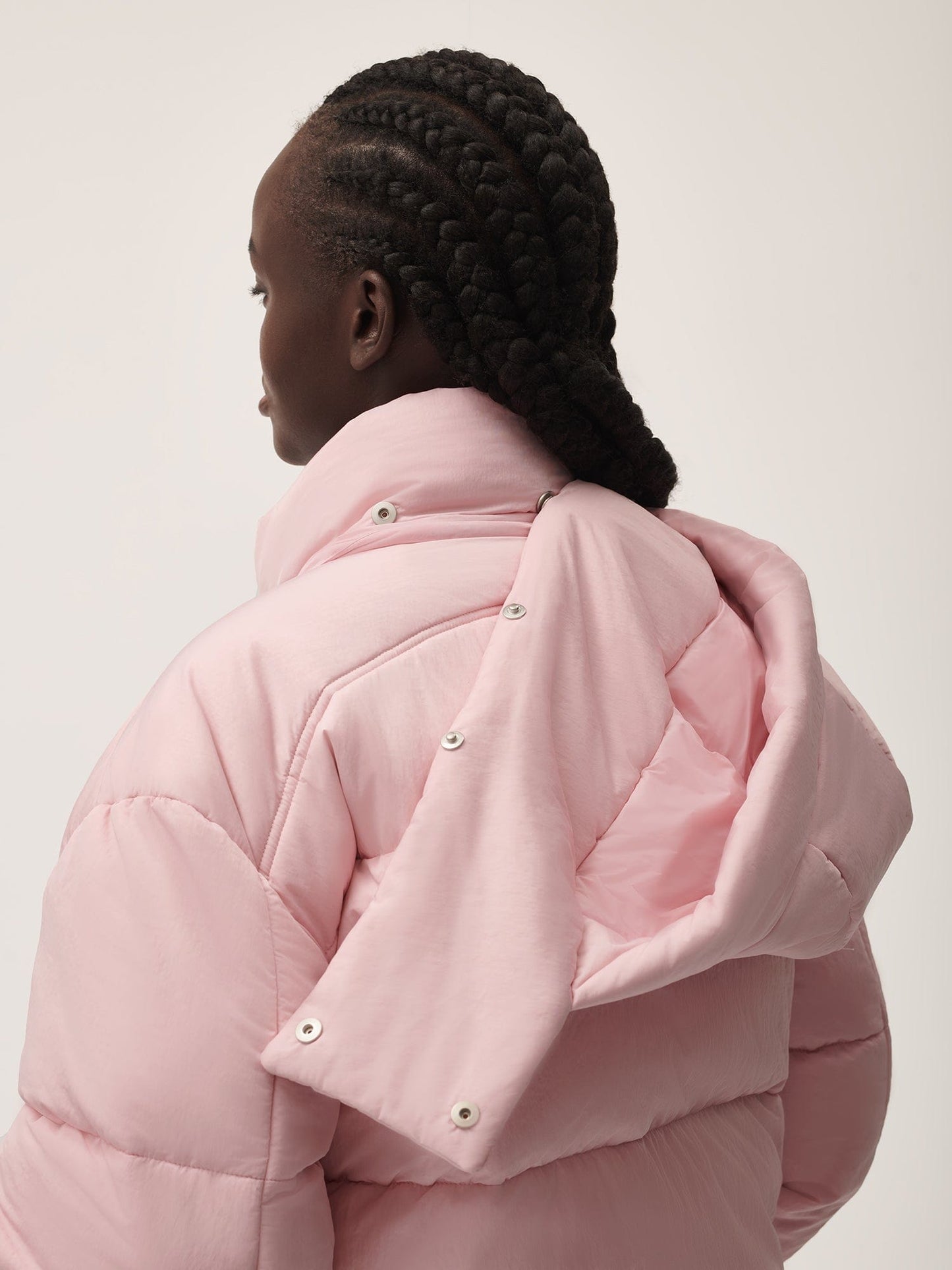 Women’s Flower-Warmth Recycled Nylon Cropped Puffer—magnolia pink