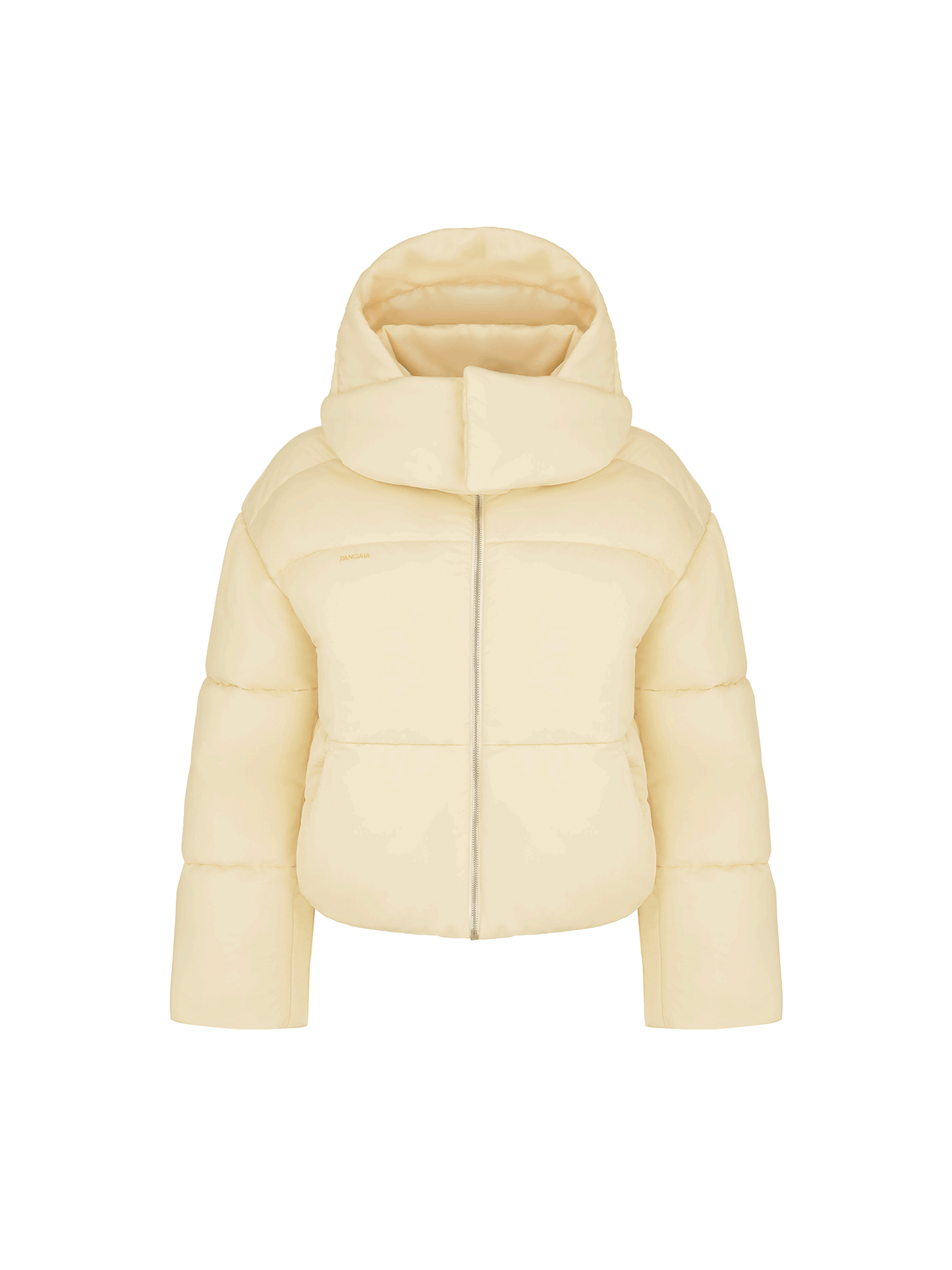 Women’s Flower-Warmth Recycled Nylon Cropped Puffer—rind yellow