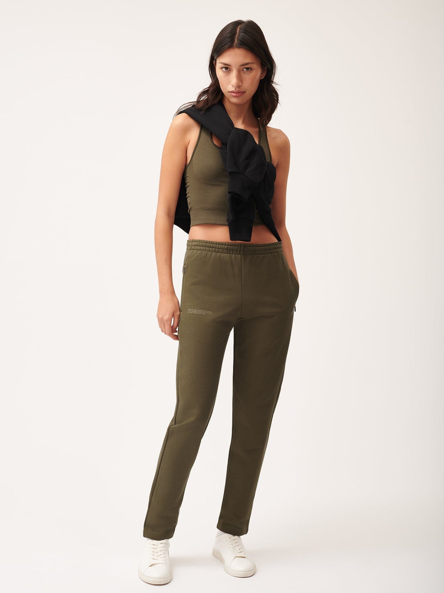 Women's Active Jersey Track Pants—soil brown