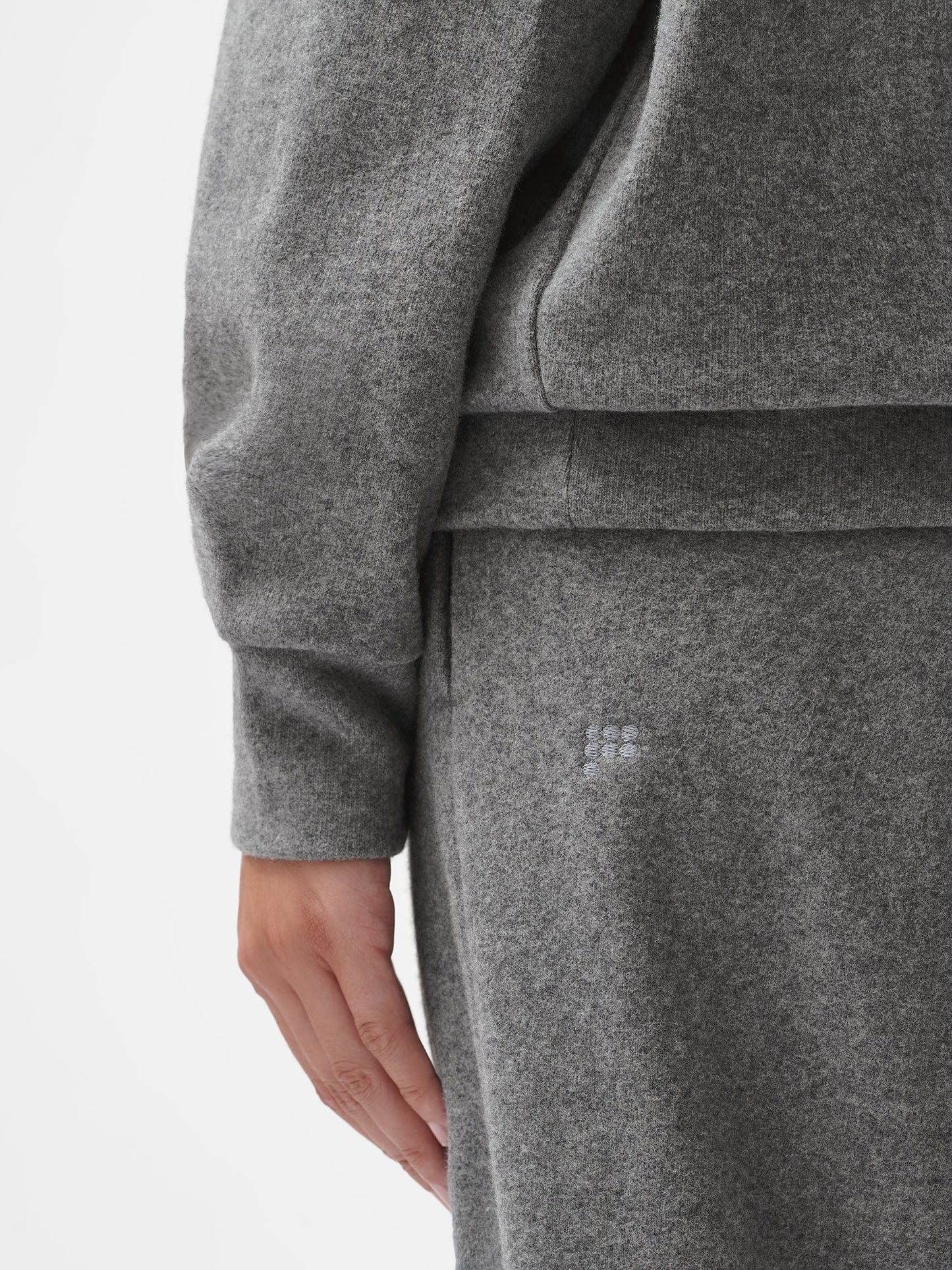 Womens Recycled Wool Jersey Wide-Leg Track Pants—volcanic grey