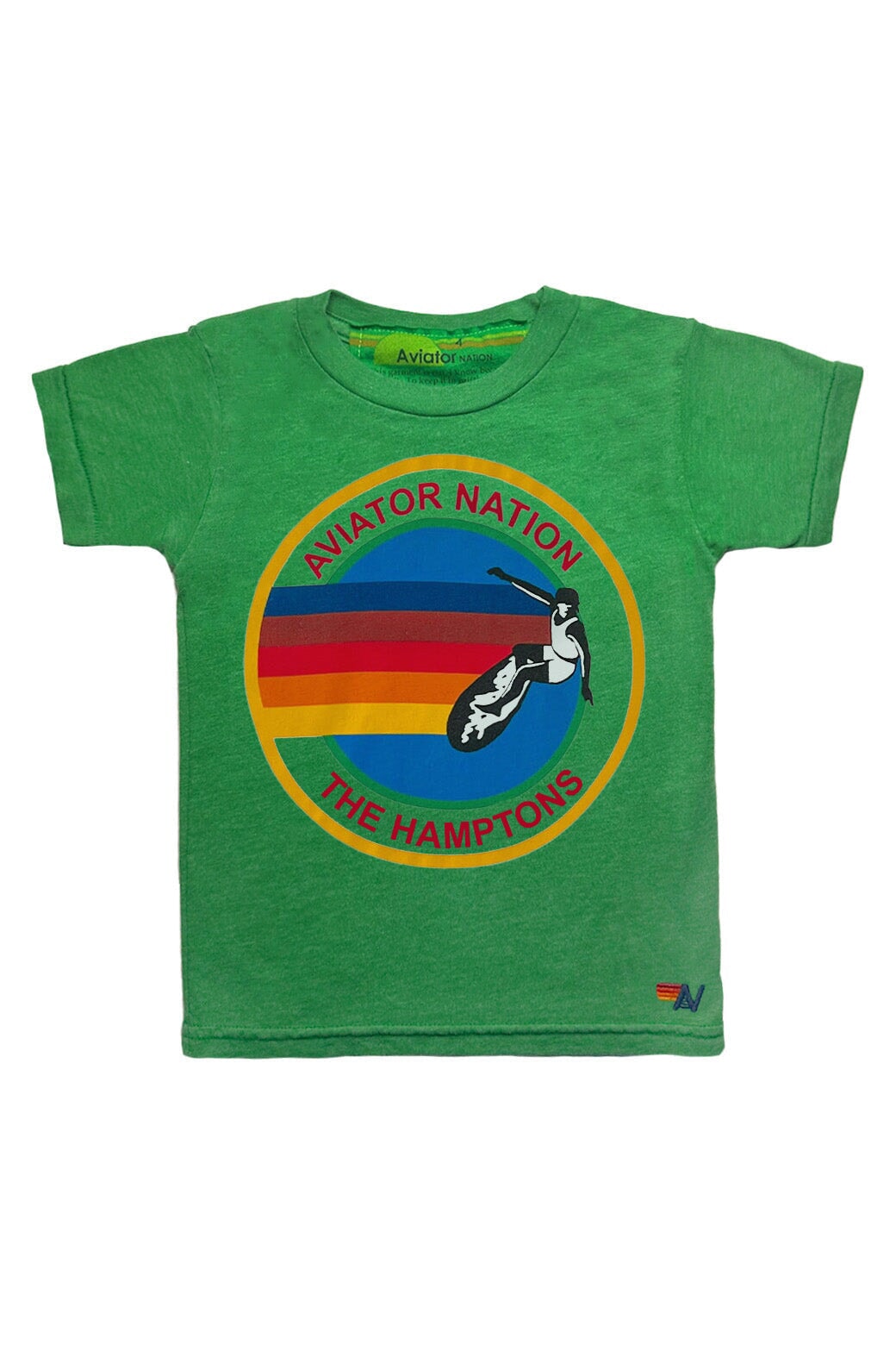 AVIATOR NATION HAMPTONS KIDS TEE - KELLY GREEN