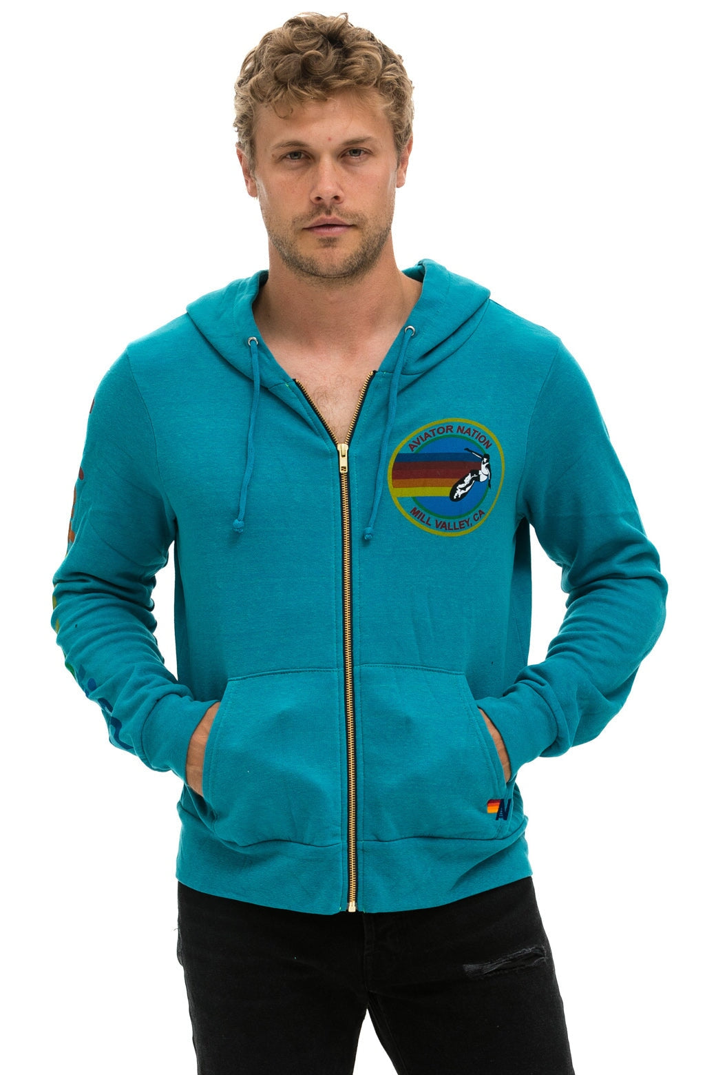 AVIATOR NATION MILL VALLEY HOODIE - TEAL