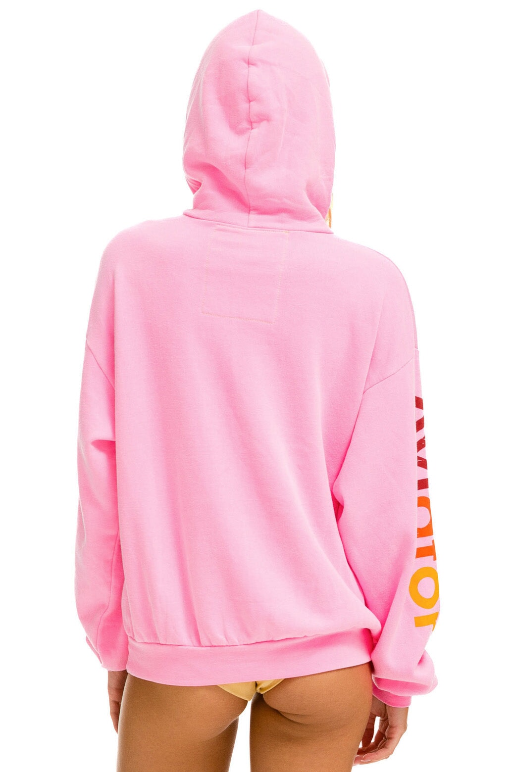 AVIATOR NATION NEW YORK CITY RELAXED PULLOVER HOODIE - NEON PINK
