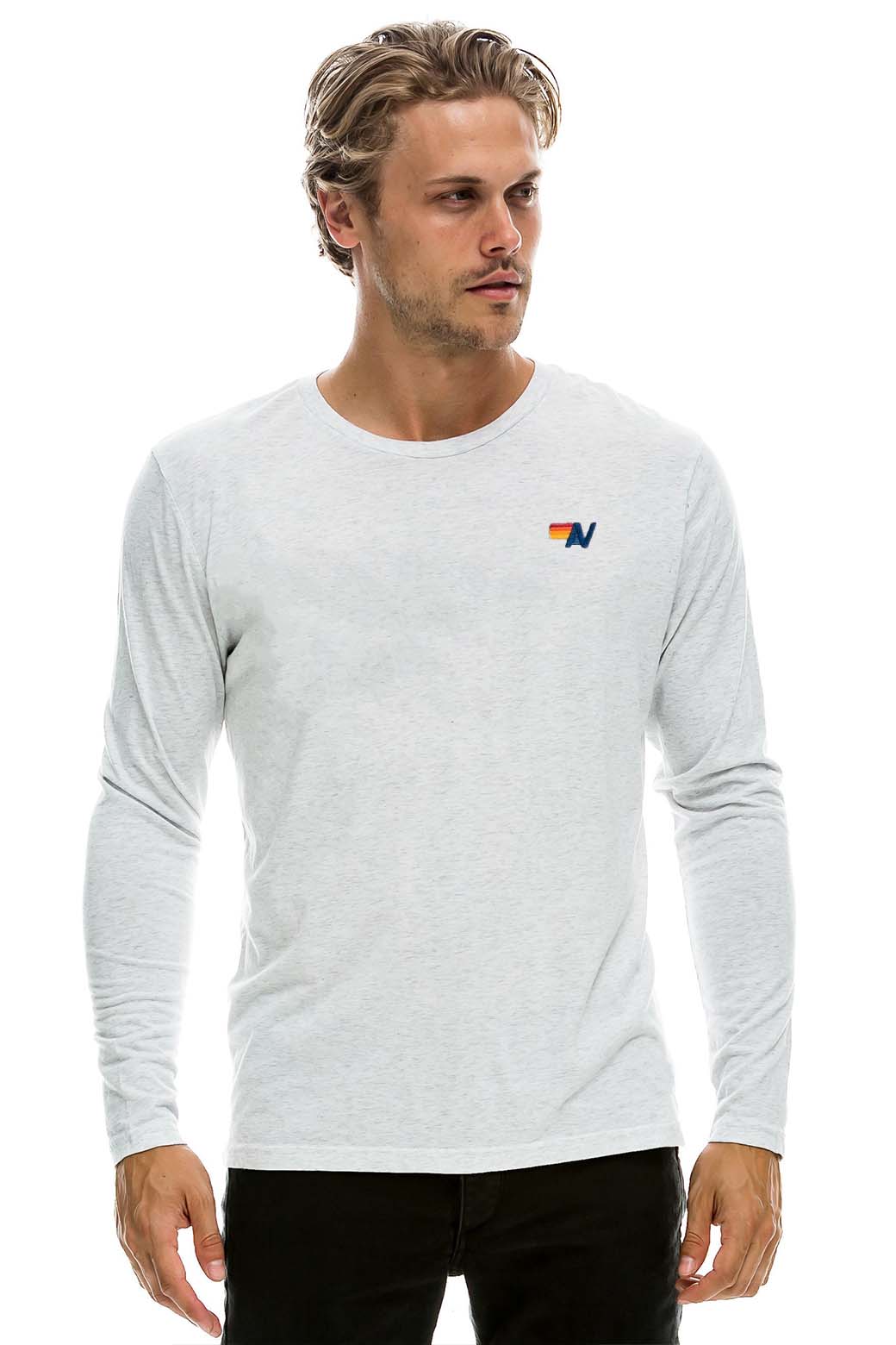 BASIC LONG SLEEVE CREW TEE - WHITE