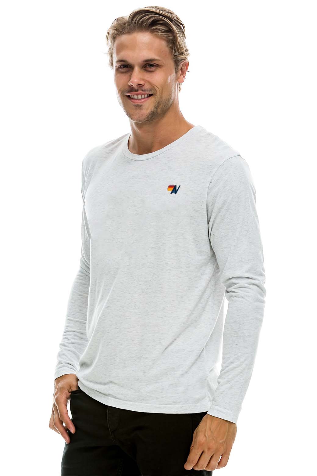 BASIC LONG SLEEVE CREW TEE - WHITE