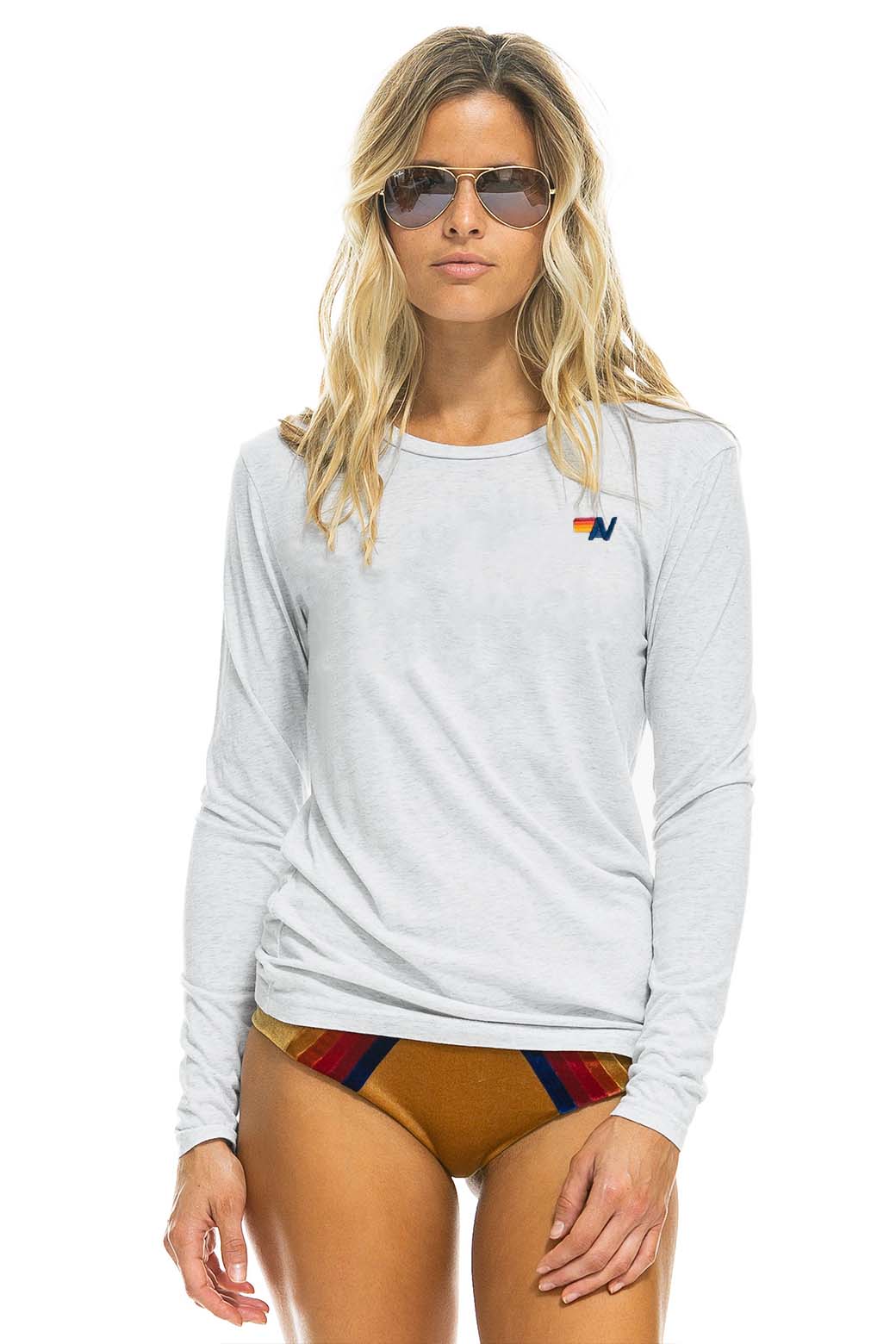 BASIC LONG SLEEVE CREW TEE - WHITE