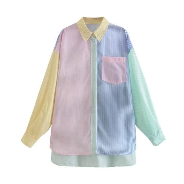 Women Fashion Contrast Color