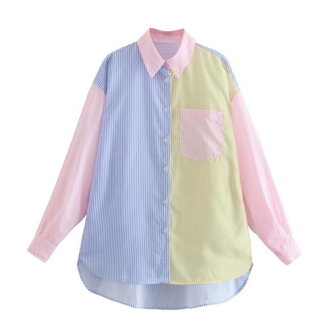 Women Fashion Contrast Color