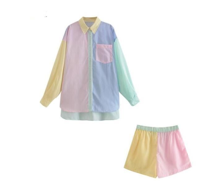 Women Fashion Contrast Color