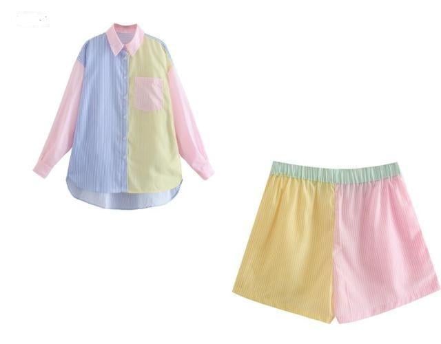 Women Fashion Contrast Color