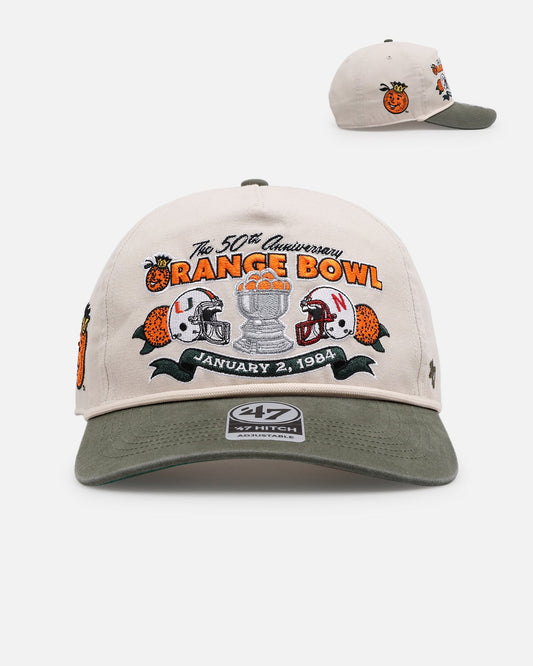 47 Brand Nebraska Cornhuskers Vs. Miami Hurricanes 'Vintage Bowl Game 2.0' 1984 Orange Bowl Hitch Snapback Bone