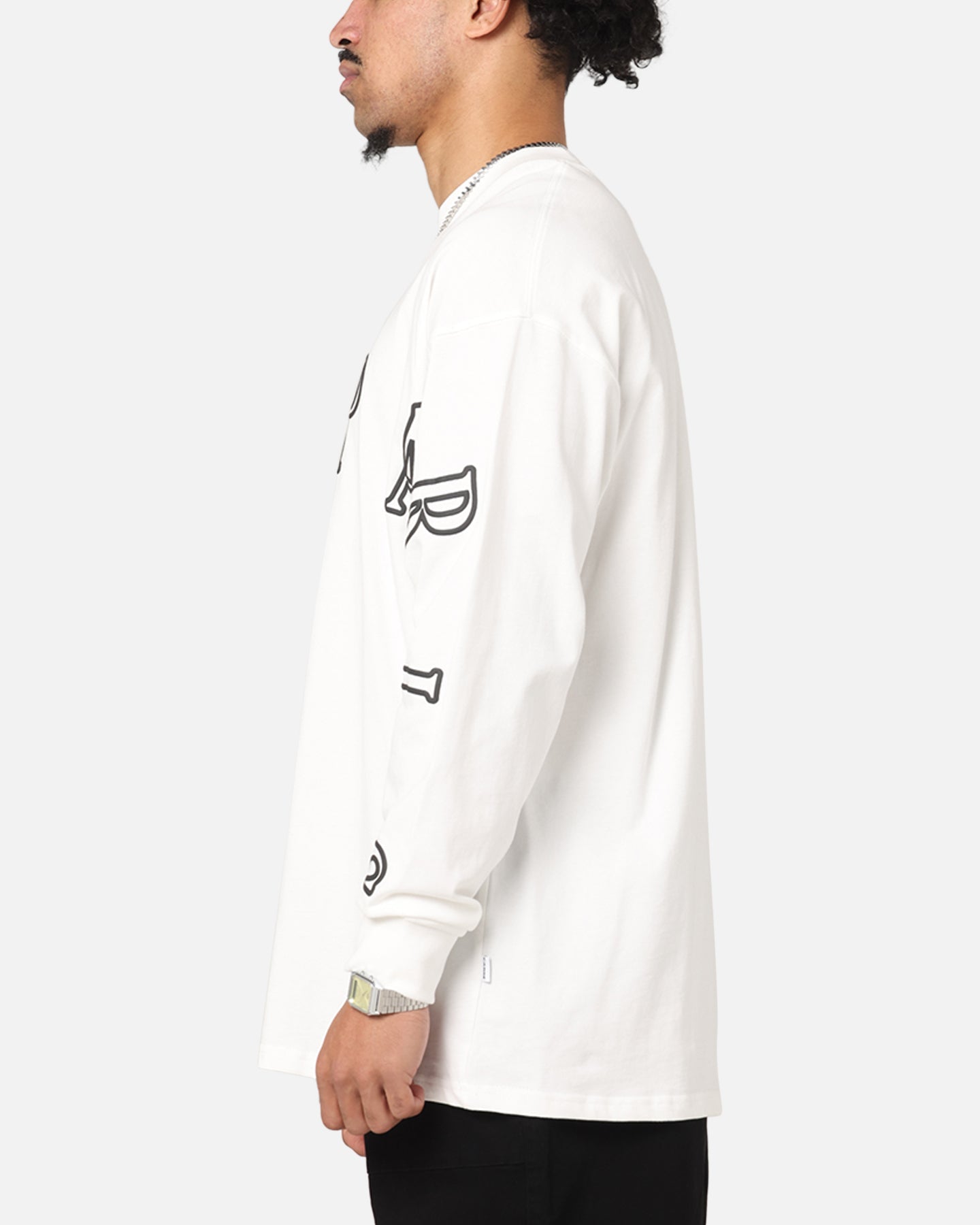 Carre Global Oversized Long Sleeve T-Shirt Off White