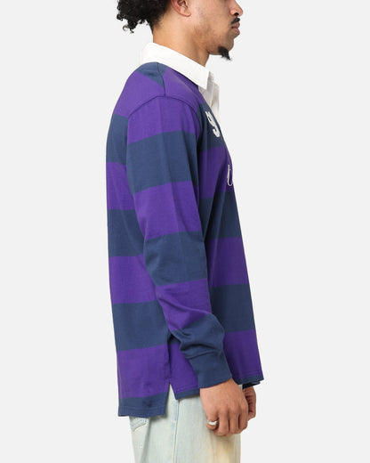 Bleacher Athletic Melbourne Storm NRL Stripe Rugby Polo Shirt Official Team Colour