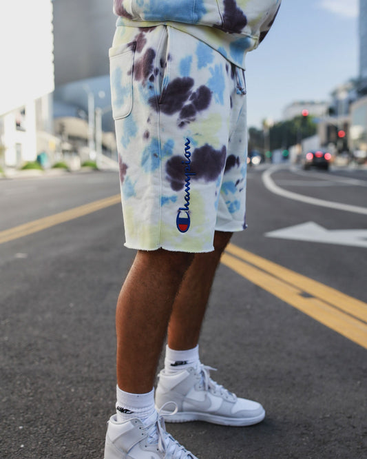 Champion Reverse Weave Cloud Dye Cut-Off Shorts Print 3c7