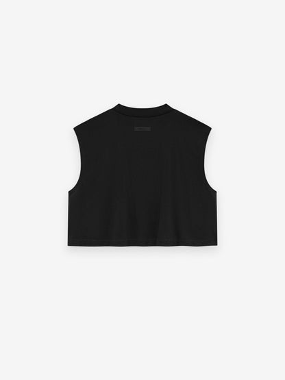 Womens Tri-Blend Cropped Muscle Tee
