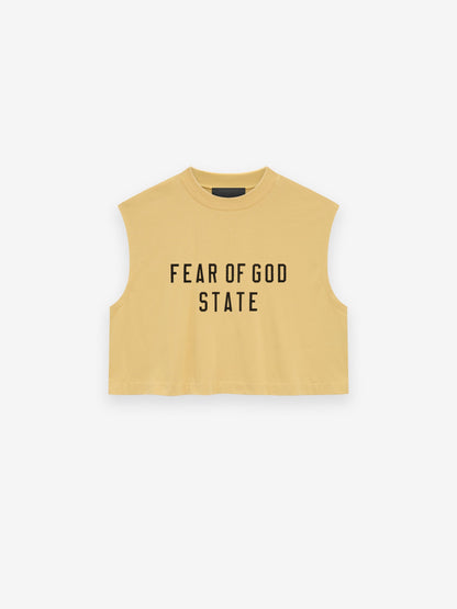 Womens Tri-Blend Cropped Muscle Tee