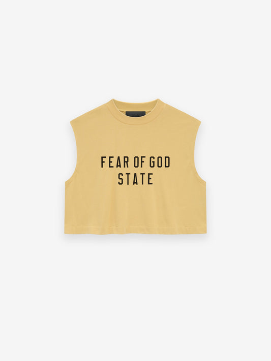 Womens Tri-Blend Cropped Muscle Tee