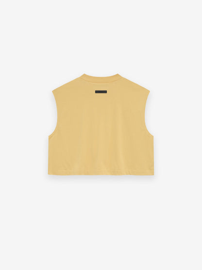 Womens Tri-Blend Cropped Muscle Tee