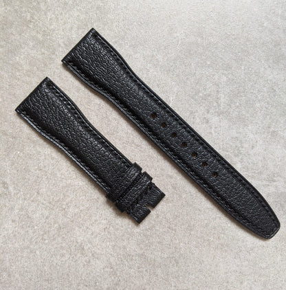 Alran Chevre Goatskin IWC Pilot Style Strap - Black