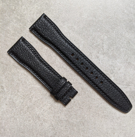 Alran Chevre Goatskin IWC Pilot Style Strap - Black