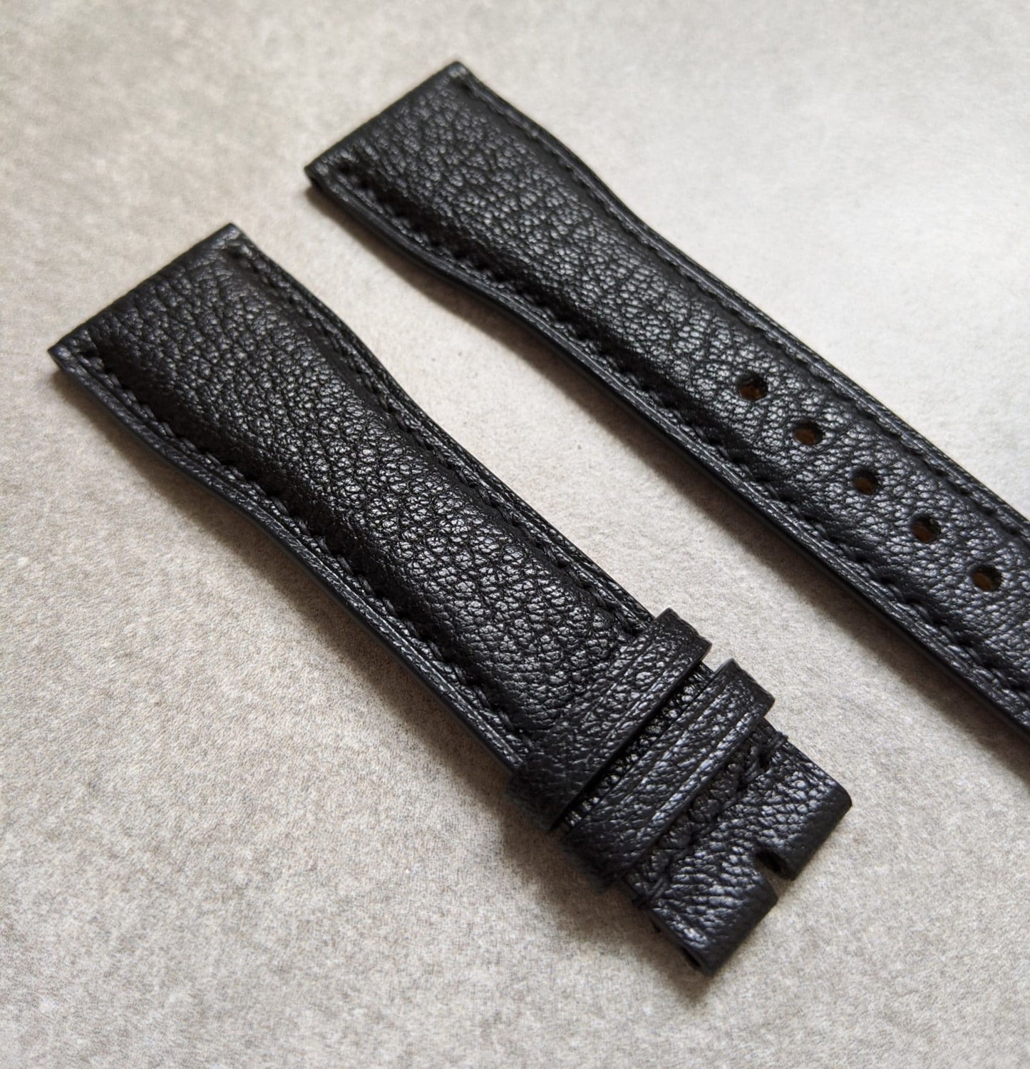 Alran Chevre Goatskin IWC Pilot Style Strap - Black