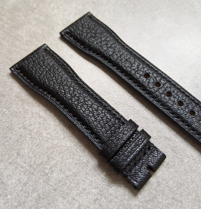 Alran Chevre Goatskin IWC Pilot Style Strap - Black