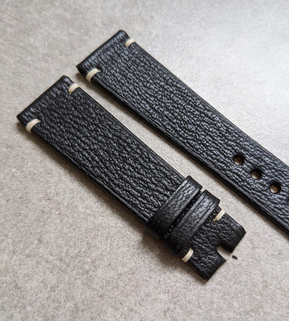 Alran Goatskin Vintage Strap Minimal Stitch - Black