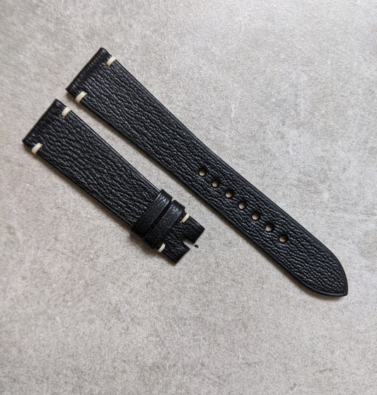 Alran Goatskin Vintage Strap Minimal Stitch - Black