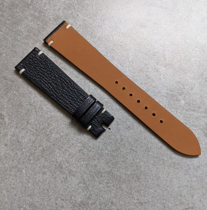 Alran Goatskin Vintage Strap Minimal Stitch - Black