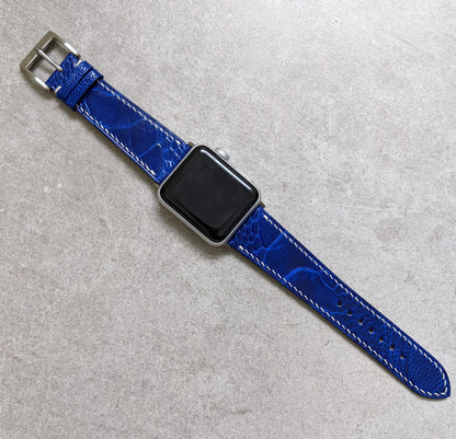 Apple Watch Strap - Ostrich Shin Electric Blue
