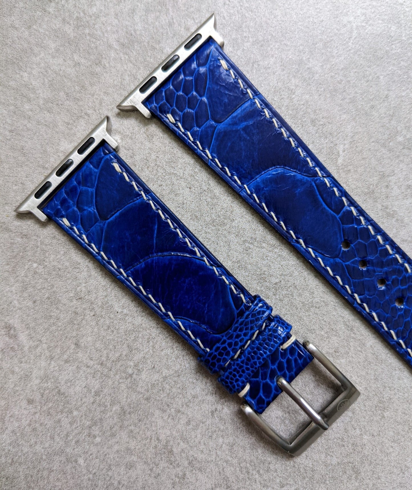 Apple Watch Strap - Ostrich Shin Electric Blue