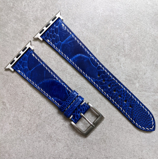 Apple Watch Strap - Ostrich Shin Electric Blue