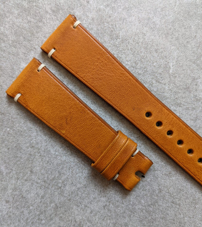 Badalassi Wax Minimal Stitch Strap - Golden Tan