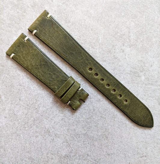 Badalassi Wax Minimal Stitch Strap - Olive