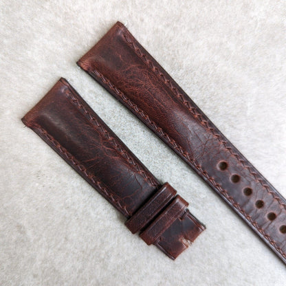 Badalassi Wax Padded Strap - Dark Brown W/Matching stitch