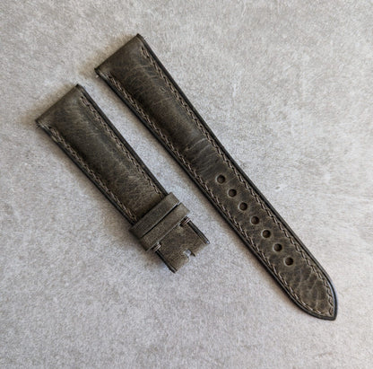 Badalassi Wax Padded Strap - Grey W/Matching stitching
