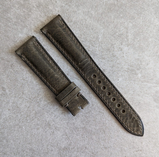 Badalassi Wax Padded Strap - Grey W/Matching stitching