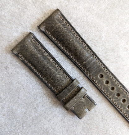 Badalassi Wax Padded Strap - Grey W/Matching stitching