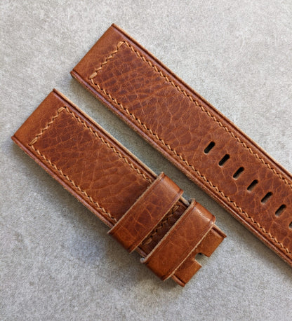 Badalassi Wax Panerai Strap - Tan Brown