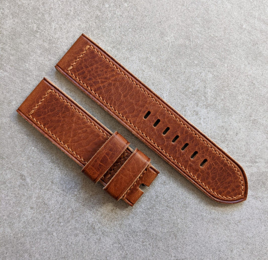 Badalassi Wax Panerai Strap - Tan Brown