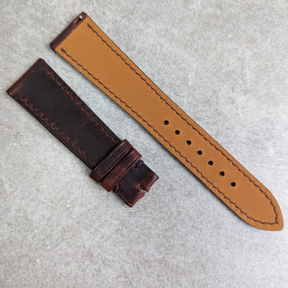 Badalassi Wax Strap - Dark Brown W/Matching stitch